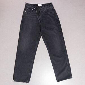 AGOLDE Criss Cross Jeans Black Denim High Rise Straight Button-Fly Women's 28